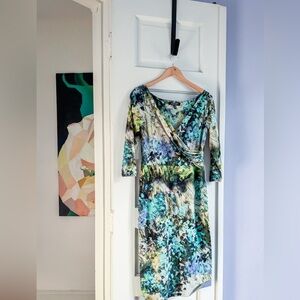 Chiara Boni La Petite Robe Abstract Floral Print Wrap Dress Size 50 (US 14)